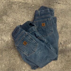 TWO pairs of Carhartt Blue Denim Jeans